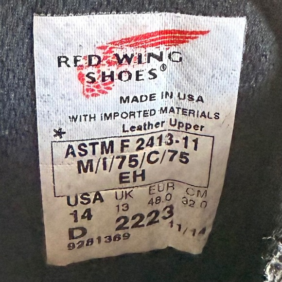 Red Wing Dyna Force Leather Steel Toe Factory Heavy Duty Work Wear Boots Mens 14